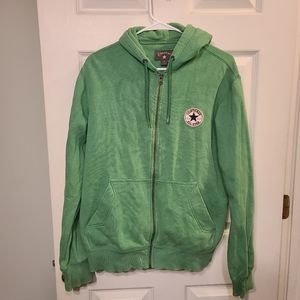 Converse Zip Up Hoddie Size Medium Mens Green.